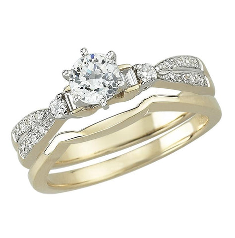 0.25 Ctw Diamond 14k Yellow Gold Round Shape Wedding Engagement Ring