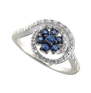 14k White Gold Womens Gemstone Ring