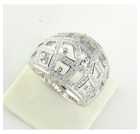 0.59 Ctw Diamond 14k White Gold Round Shape Womens Diamond Ring