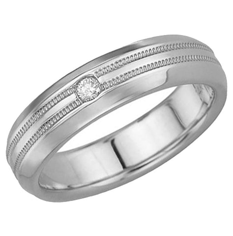 0.04 Ctw Diamond 14k White Gold Round Shape Womens Ring, Size 6.5