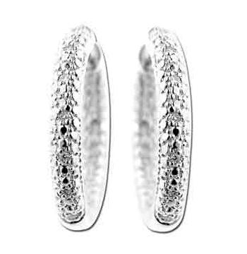 0.08 Ctw Diamond 18k White Gold Round Shape Womens Diamond Earrings