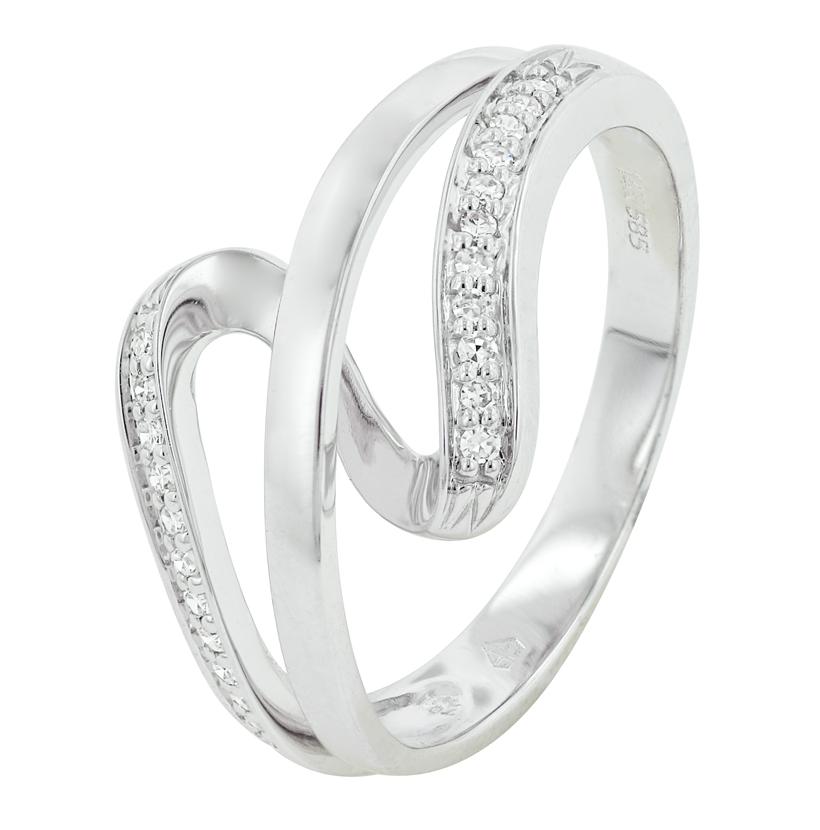 0.09 Ctw Diamond 14k White Gold Round Shape Womens Diamond Ring