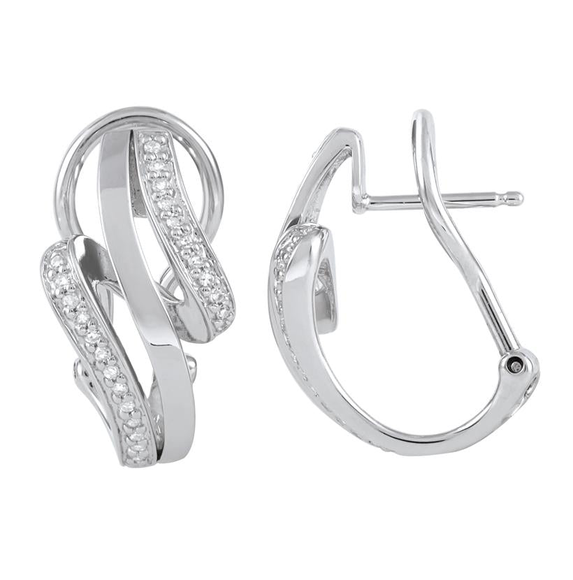 0.17 Ctw Diamond 14k White Gold Round Shape Womens Diamond Earrings