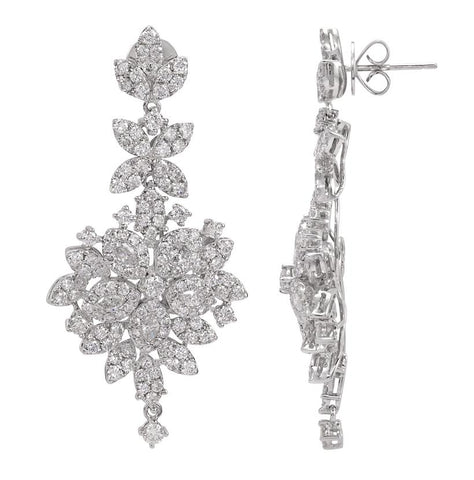 5.69 Ctw Diamond 18k White Gold Womens Diamond Earrings