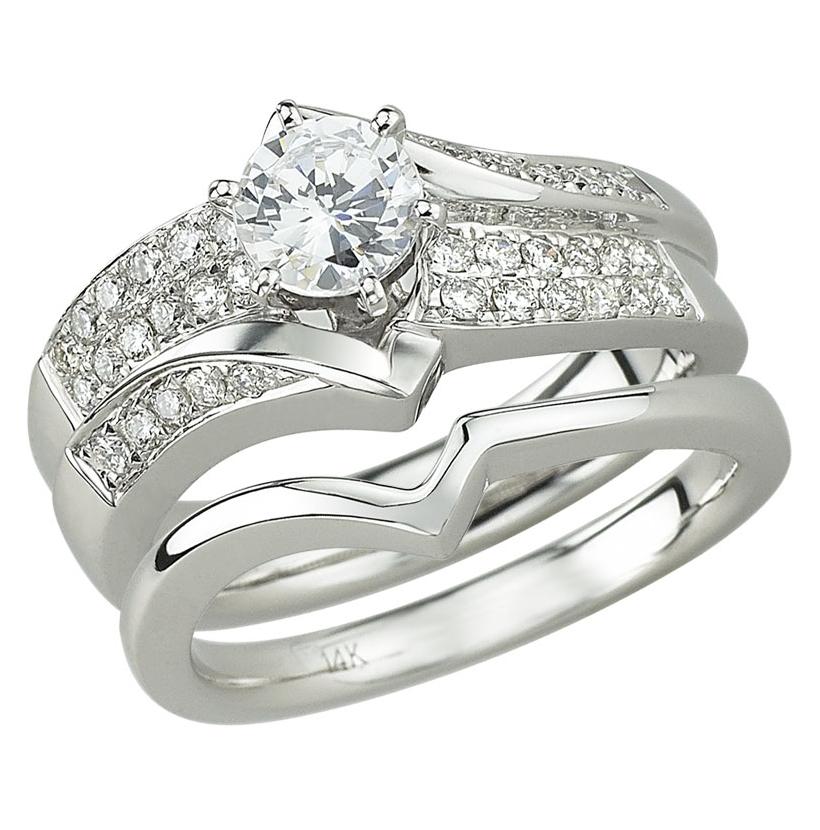 0.35 Ctw Diamond 14k White Gold Round Shape Wedding Engagement Ring