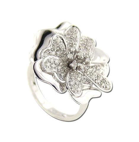 0.52 Ctw Diamond 14k White Gold Round Shape Womens Diamond Ring