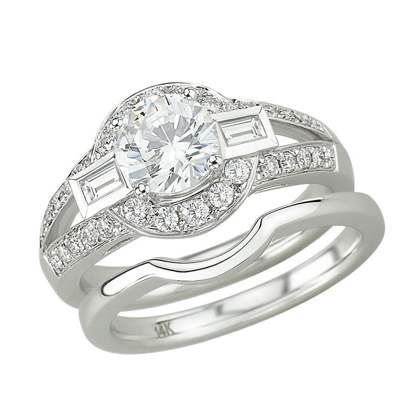 0.49 Ctw Diamond 14k White Gold Tap Baguette Shape Wedding Engagement Ring