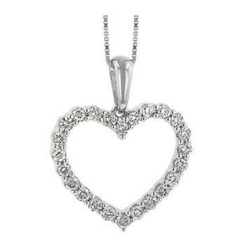 0.49 Ctw Diamond 14k White Gold Round Shape Womens Diamond Necklace