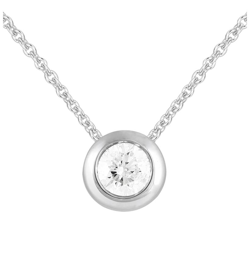 0.17 Ctw Diamond 14k White Gold Round Shape Womens Diamond Necklace