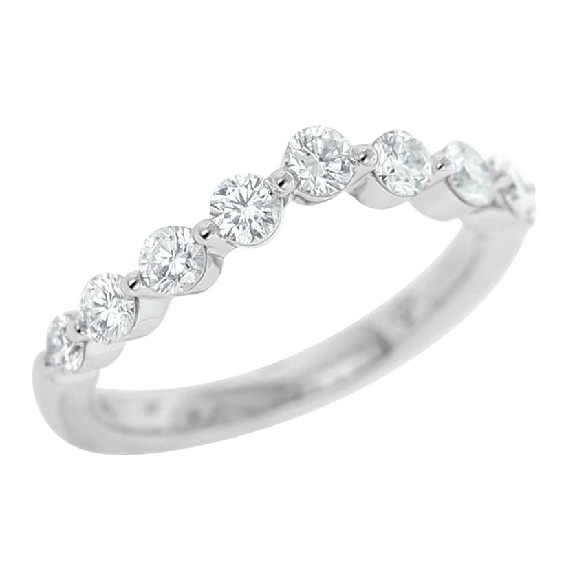 0.48 Ctw Diamond 14k White Gold Round Shape Womens Wedding Band Ring