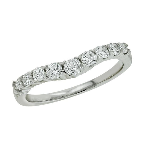 0.32 Ctw Diamond 14k White Gold Round Shape Womens Wedding Band Ring