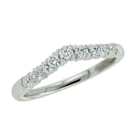 0.48 Ctw Diamond 14k White Gold Round Shape Womens Wedding Band Ring