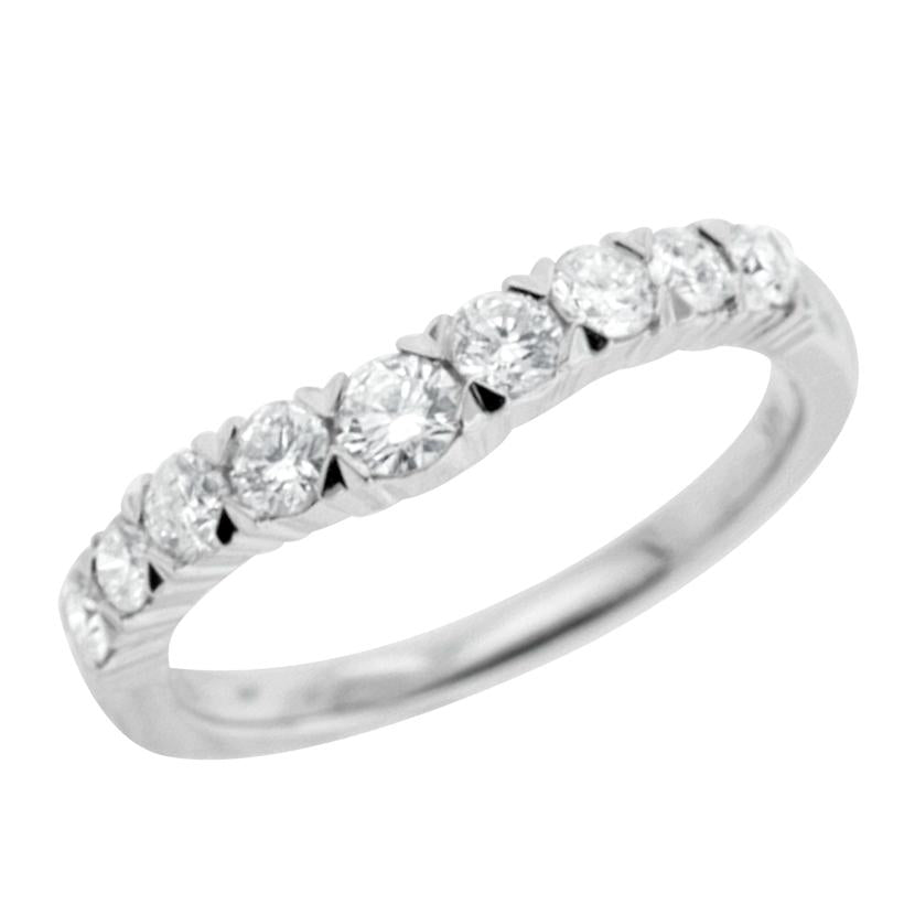 0.72 Ctw Diamond 14k White Gold Round Shape Womens Wedding Band Ring