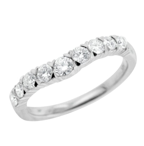 0.72 Ctw Diamond 14k White Gold Round Shape Womens Wedding Band Ring