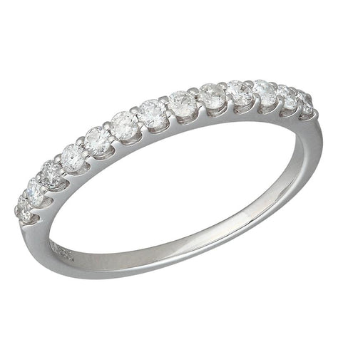 0.28 Ctw Diamond 14k White Gold Round Shape Womens Wedding Band Ring