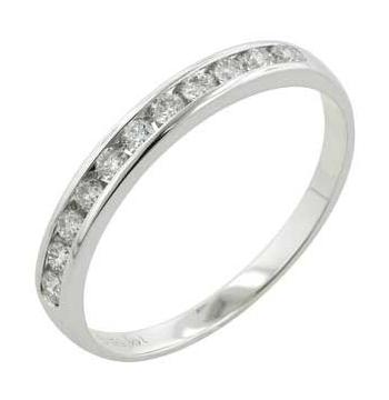 0.25 Ctw Diamond 14k White Gold Round Shape Womens Wedding Band Ring