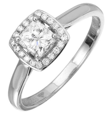 0.65 Ctw Diamond 14k White Gold Round Shape Wedding Engagement Ring
