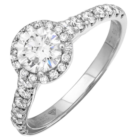 1.2 Ctw Diamond 14k White Gold Round Shape Wedding Engagement Ring