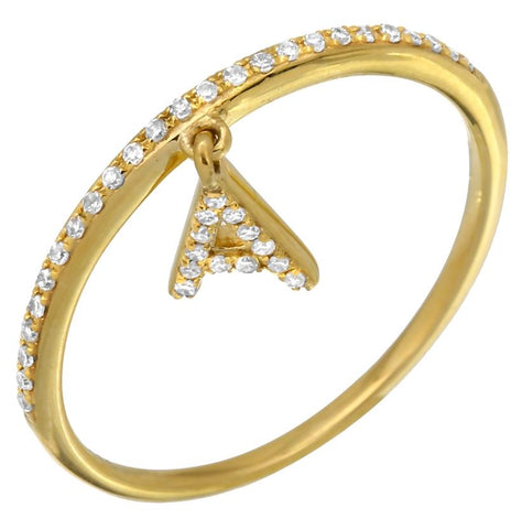 0.13 Ctw Diamond 14k Yellow Gold Round Shape Womens Diamond Ring