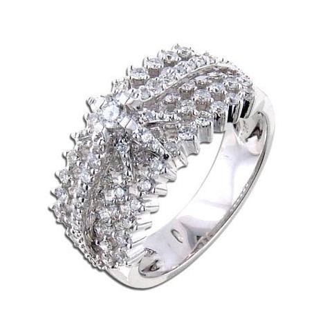 1.04 Ctw Diamond 18k White Gold Round Shape Womens Diamond Ring