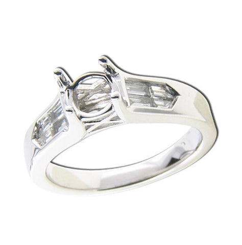 0.32 Ctw Diamond 14k White Gold Round Shape Wedding Engagement Ring