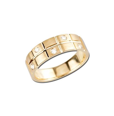 0.2 Ctw Diamond 14k Yellow Gold Round Shape Men's Ring, Size 10