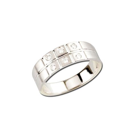 0.21 Ctw Diamond 14k White Gold Round Shape Diamond Mens Ring