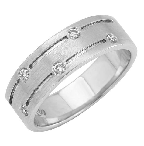 0.11 Ctw Diamond 14k White Gold Round Shape Diamond Womens Ring