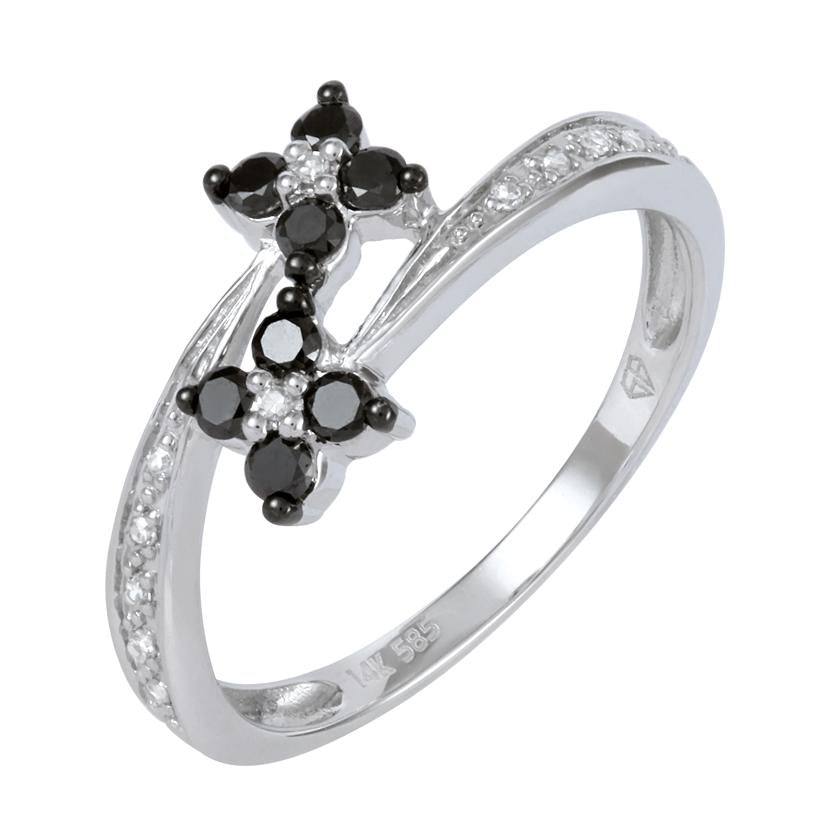 0.28 Ctw Diamond 14k White Gold Round Shape Womens Diamond Ring