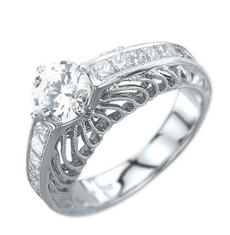 0.51 Ctw Diamond 14k White Gold Princess Shape Wedding Engagement Ring