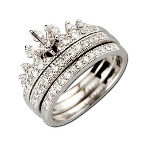 0.52 Ctw Diamond 14k White Gold Round Shape Wedding Engagement Ring