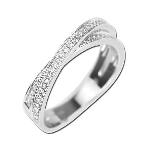 0.16 Ctw Diamond 14k White Gold Round Shape Womens Diamond Ring
