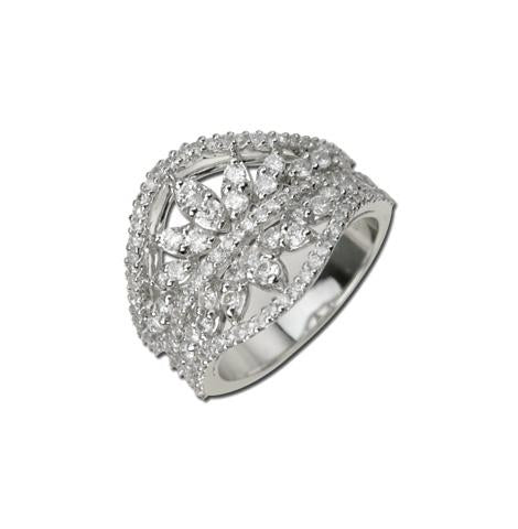 1.55 Ctw Diamond 14k White Gold Round Shape Womens Diamond Ring