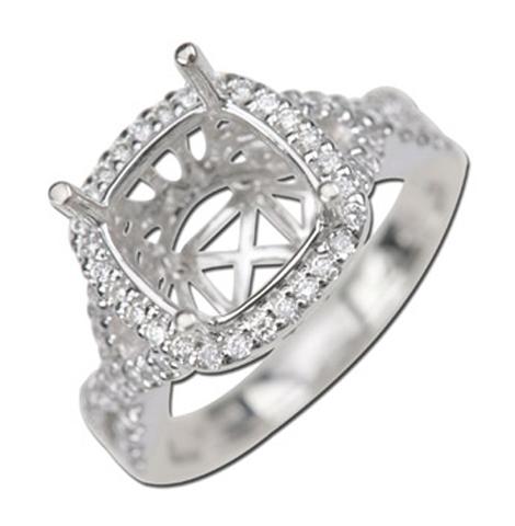 0.33 Ctw Diamond 18k White Gold Round Shape Wedding Engagement Ring