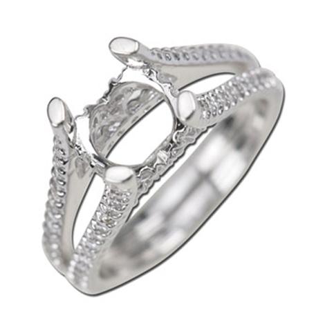 0.61 Ctw Diamond 18k White Gold Round Shape Wedding Engagement Ring