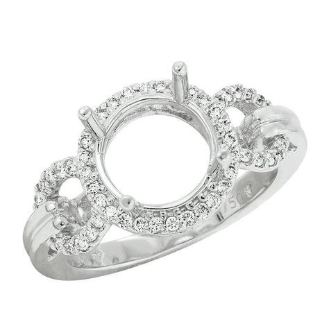 0.24 Ctw Diamond 18k White Gold Round Shape Wedding Engagement Ring