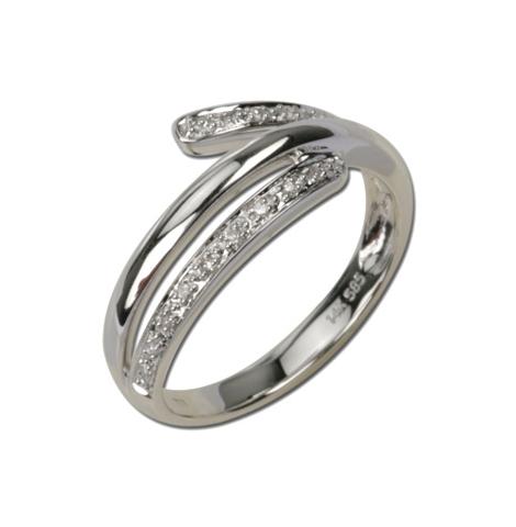 0.06 Ctw Diamond 14k White Gold Round Shape Womens Diamond Ring