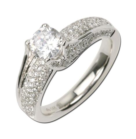 0.75 Ctw Diamond 14k White Gold Round Shape Womens Diamond Ring