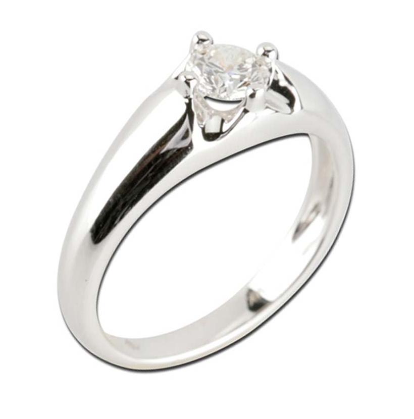 0.45 Ctw Diamond 14k White Gold Round Shape Wedding Engagement Ring
