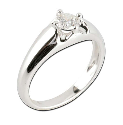 0.45 Ctw Diamond 14k White Gold Round Shape Wedding Engagement Ring