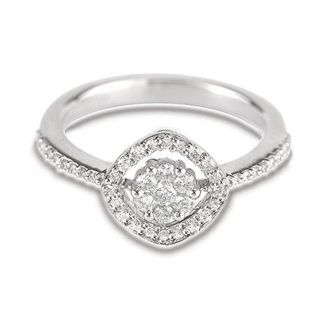 0.36 Ctw Diamond 14k White Gold Round Shape Womens Diamond Ring