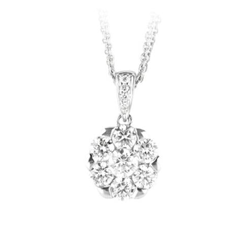 1 Ctw Diamond 18k White Gold Round Shape Womens Diamond Necklace Pendant With 16 Inch Chain