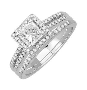 0.18 Ctw Diamond 14k White Gold Round Shape Wedding Engagement Ring