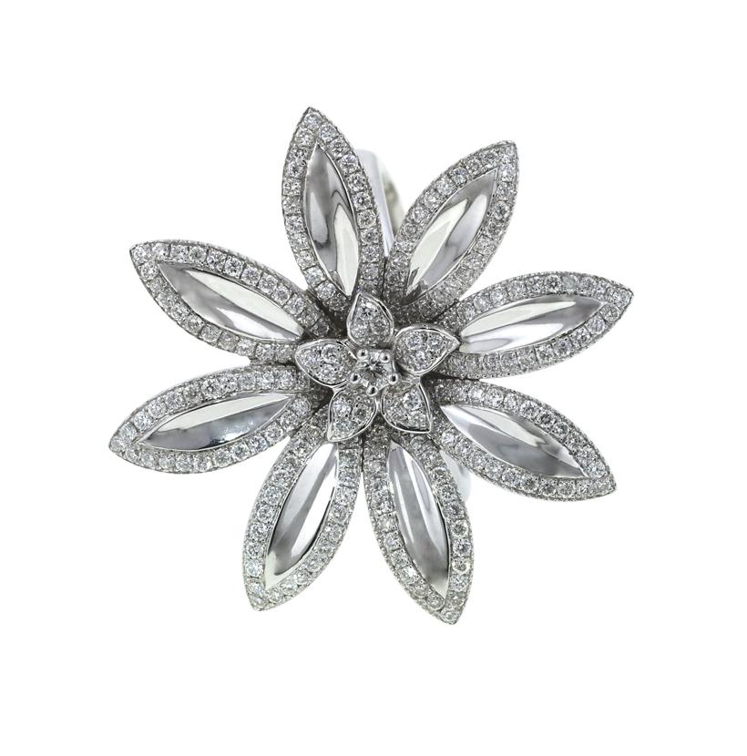 0.84 Ctw Diamond 14k White Gold Round Shape Womens Diamond Ring