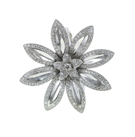 0.84 Ctw Diamond 14k White Gold Round Shape Womens Diamond Ring