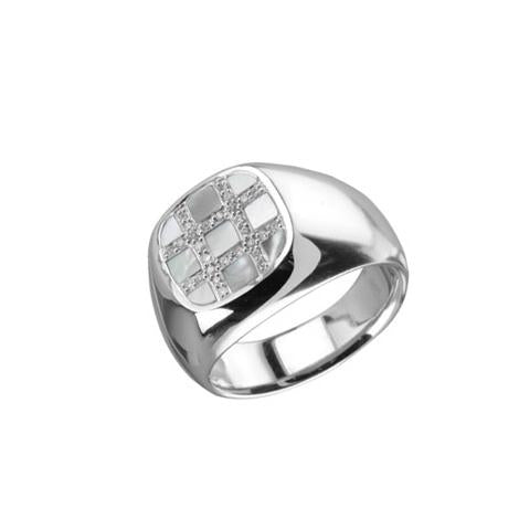 0.1 Ctw Diamond 14k White Gold Round Shape Womens Diamond Ring