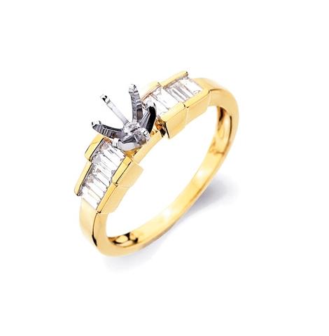 0.35 Ctw Diamond 14k Yellow Gold Baguette Shape Wedding Engagement Ring
