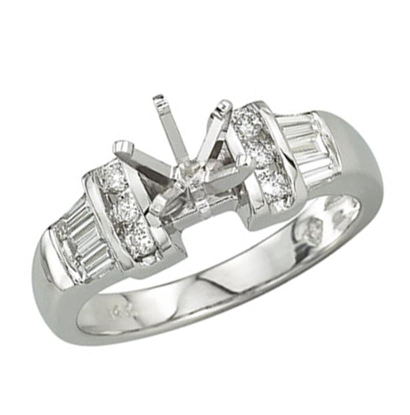 0.4 Ctw Diamond 14k White Gold Round Shape Wedding Engagement Ring