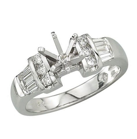 0.4 Ctw Diamond 14k White Gold Round Shape Wedding Engagement Ring