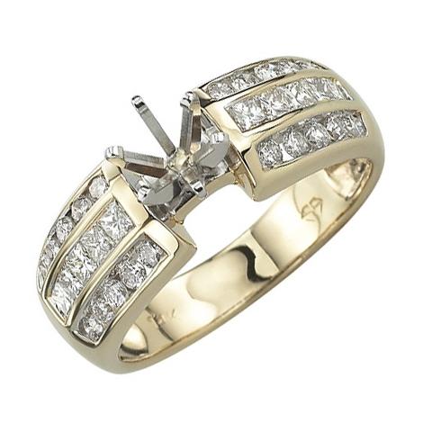 0.68 Ctw Diamond 14k Yellow Gold Round Shape Wedding Engagement Ring
